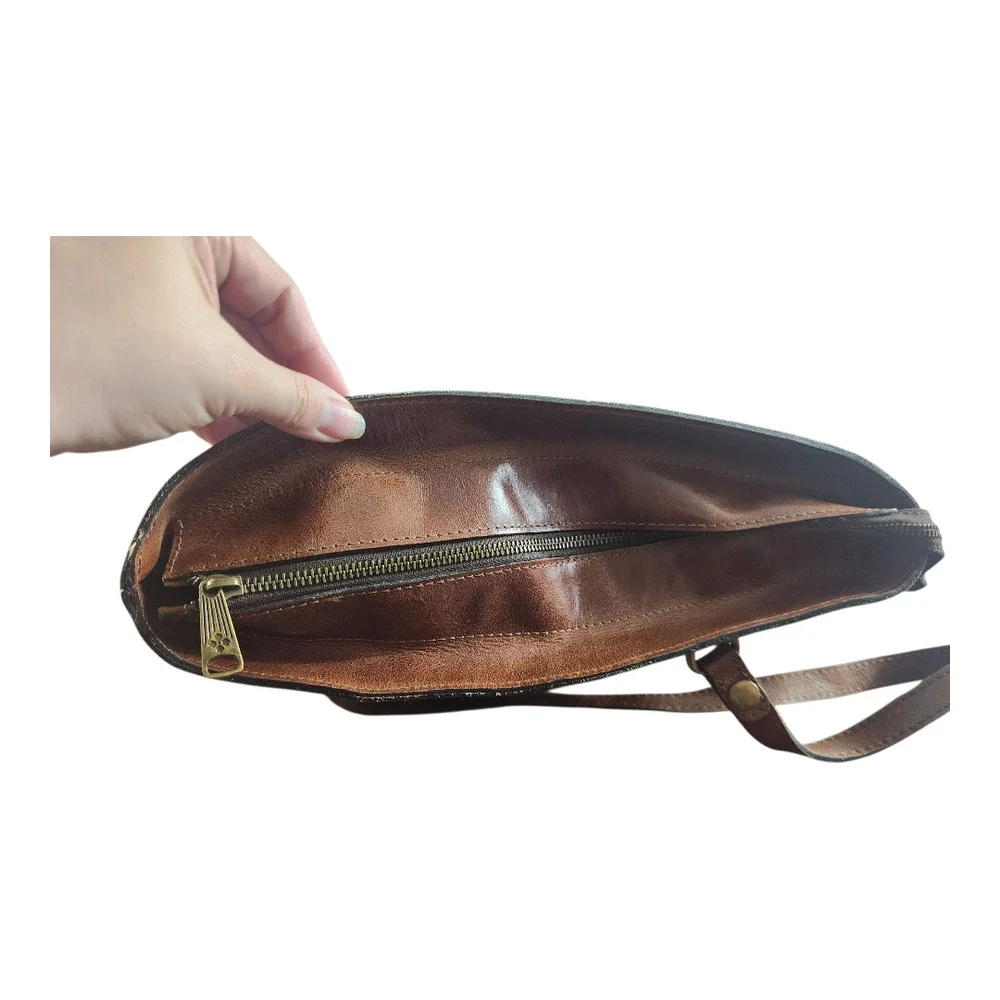 Patricia Nash Bolsena tote bag full grain leather purse‎ shoulder bag brown